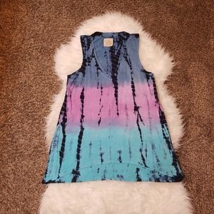Chaser Tye Dye V Neck Racerback Tunic Tank sz XS
